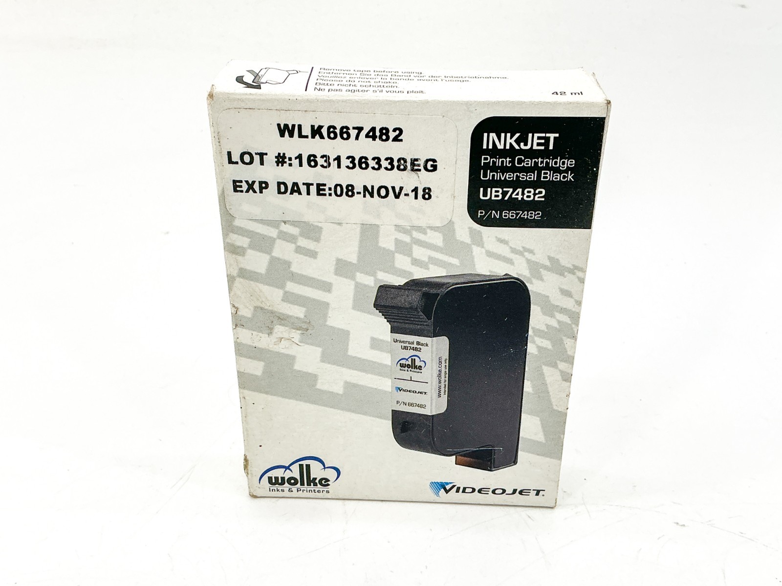 New Videojet WLK667482 Inkjet Printer Cartridge Universal Black UB7482 
