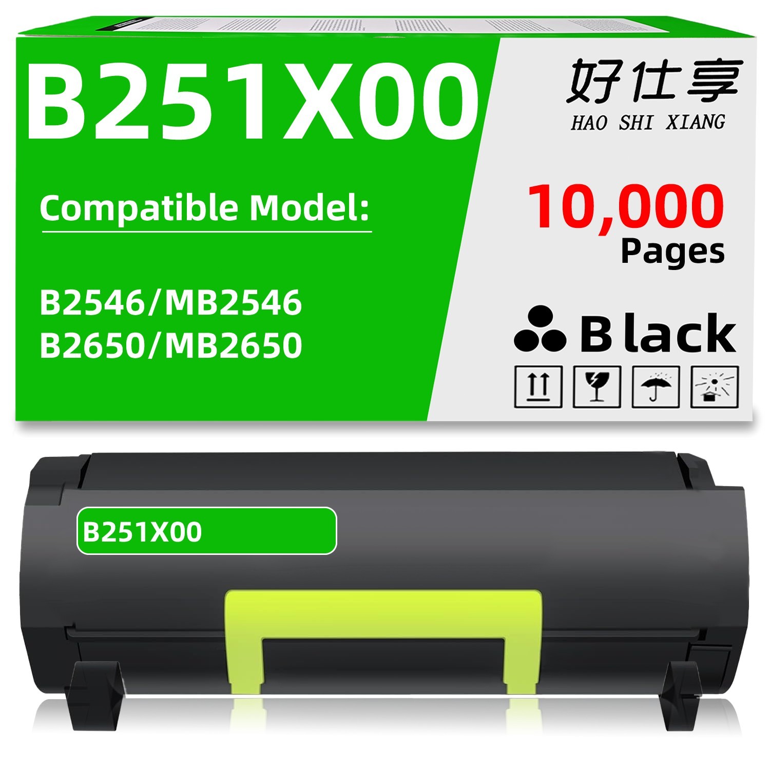 B251X00 Toner Cartridge Compatible for Lexmark B2546 MB2546 B2650 MB2650 Printer
