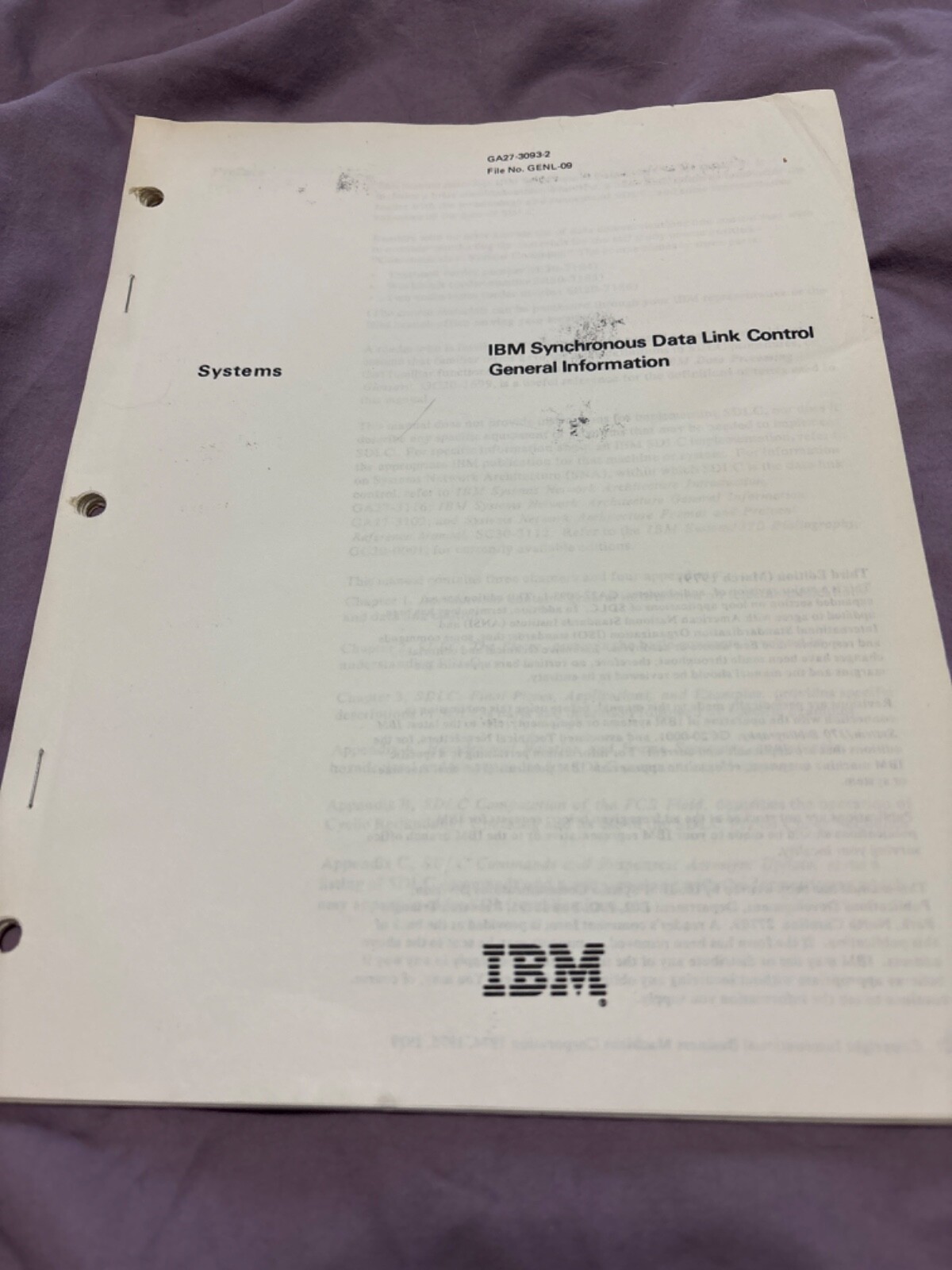 IBM General Information Manual Book  Vtg 1979