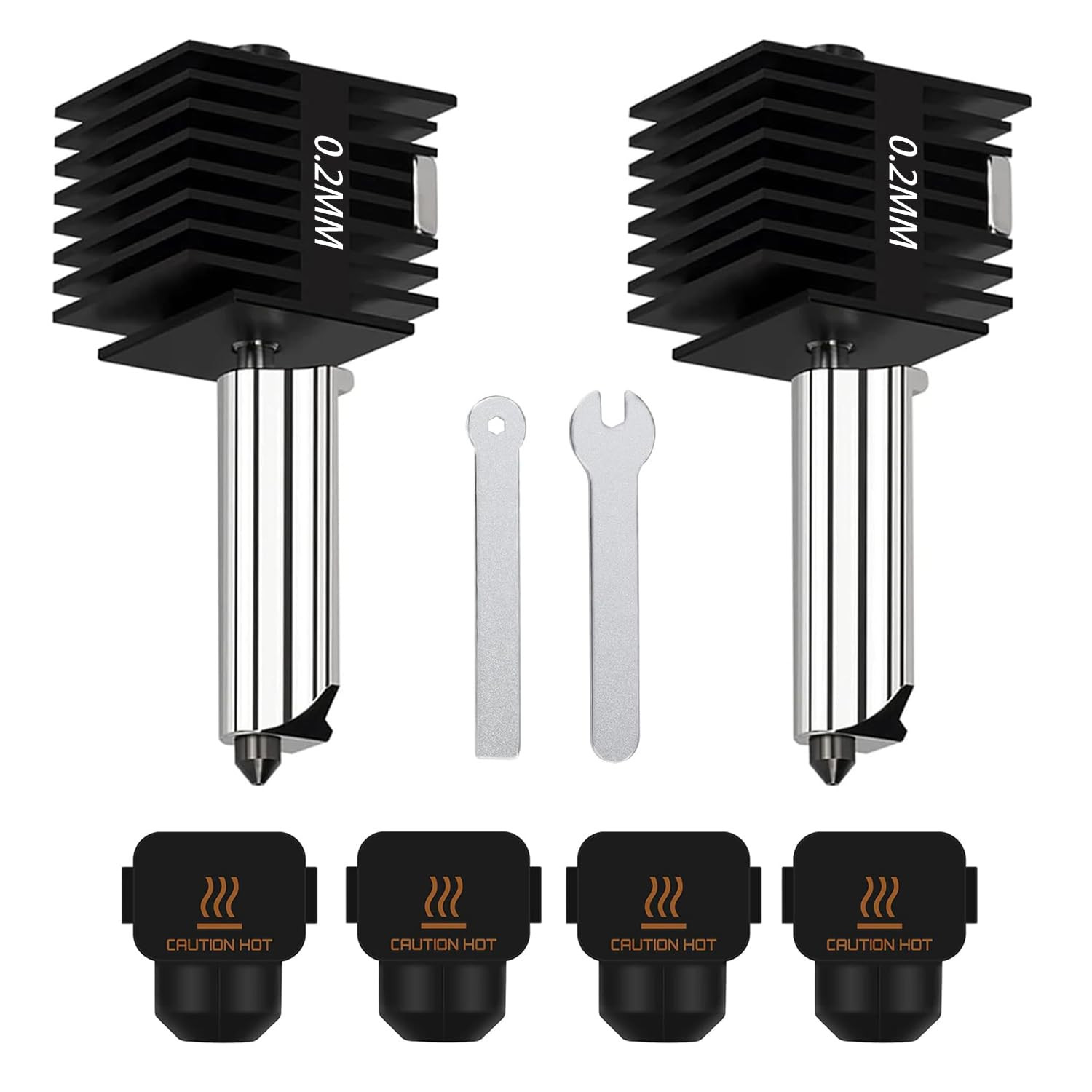 2 Pack 0.2mm A1 Mini/A2L Hotend Hardened Steel Nozzle 3D Printer