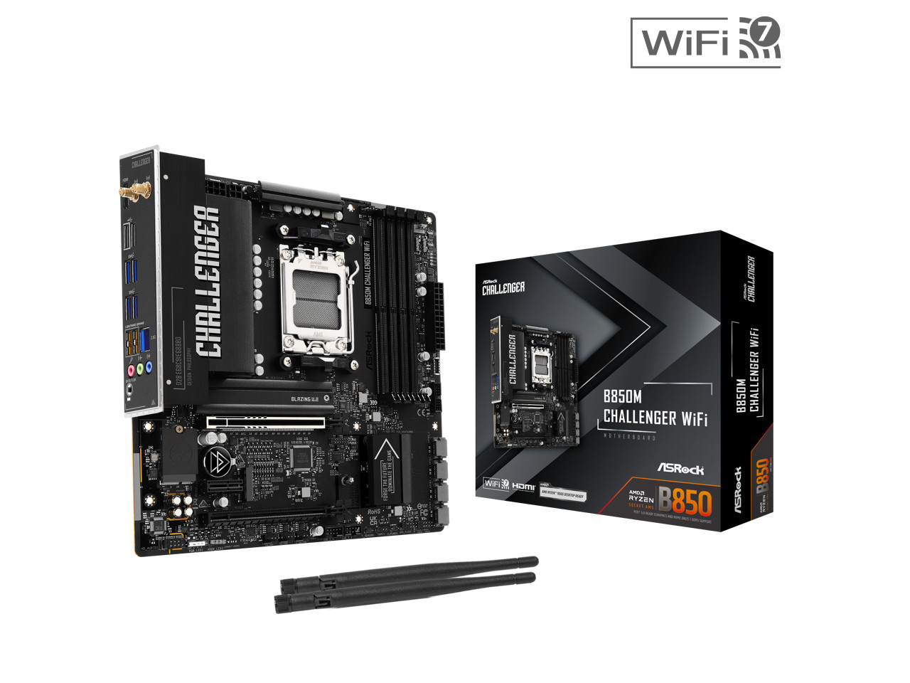 ASRock B850M Challenger WiFi AM5 AMD B850 Micro ATX Motherboard