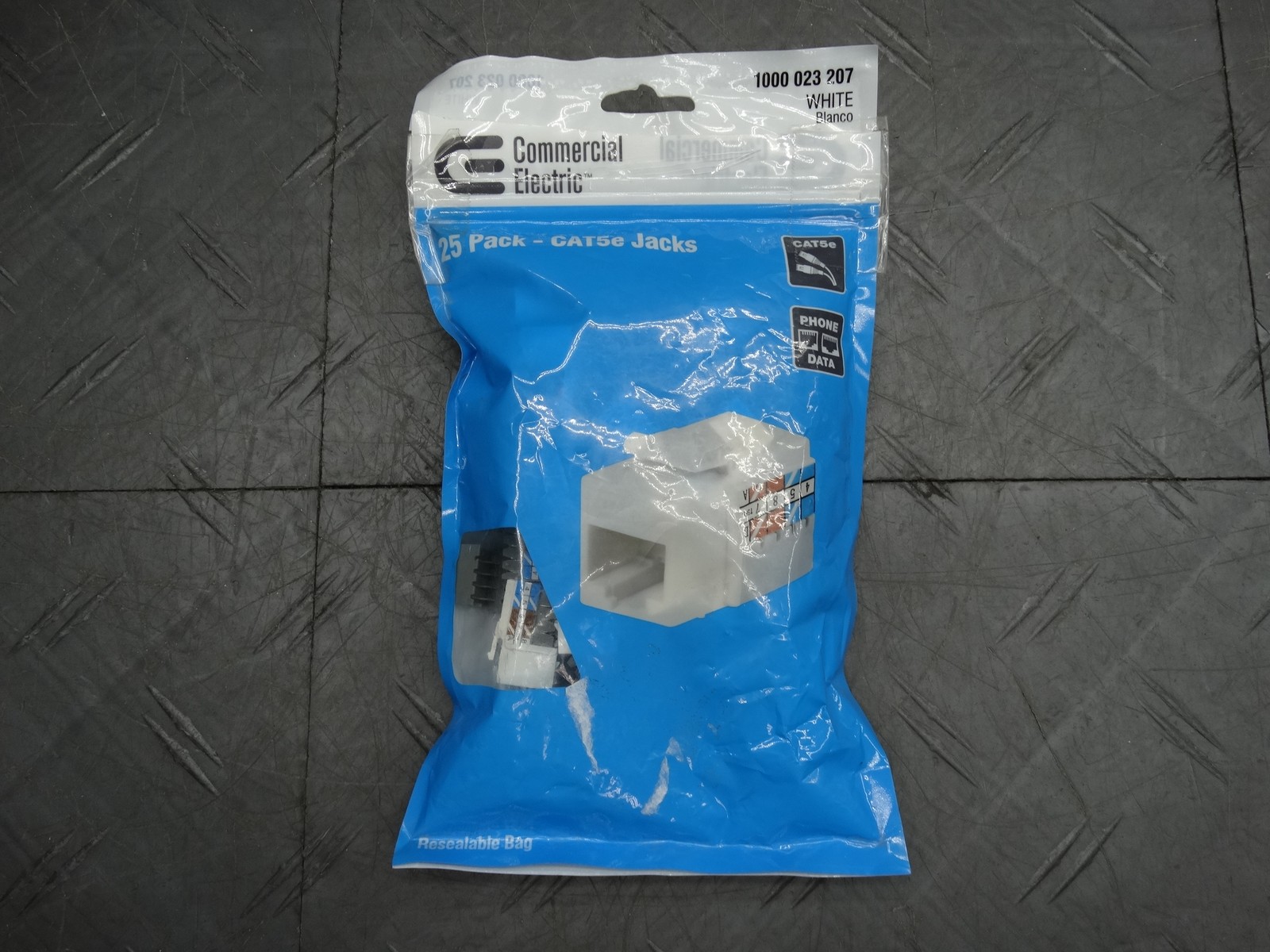 Commercial Electric Category 5e Jack - White (25-Pack)