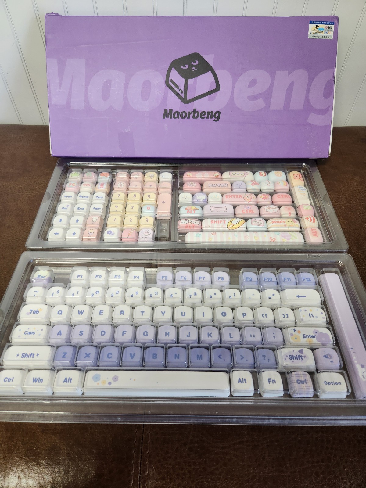 Maorbeng Keycaps Sets Cute Pink Purple White Aesthetic Incomplete (READ)