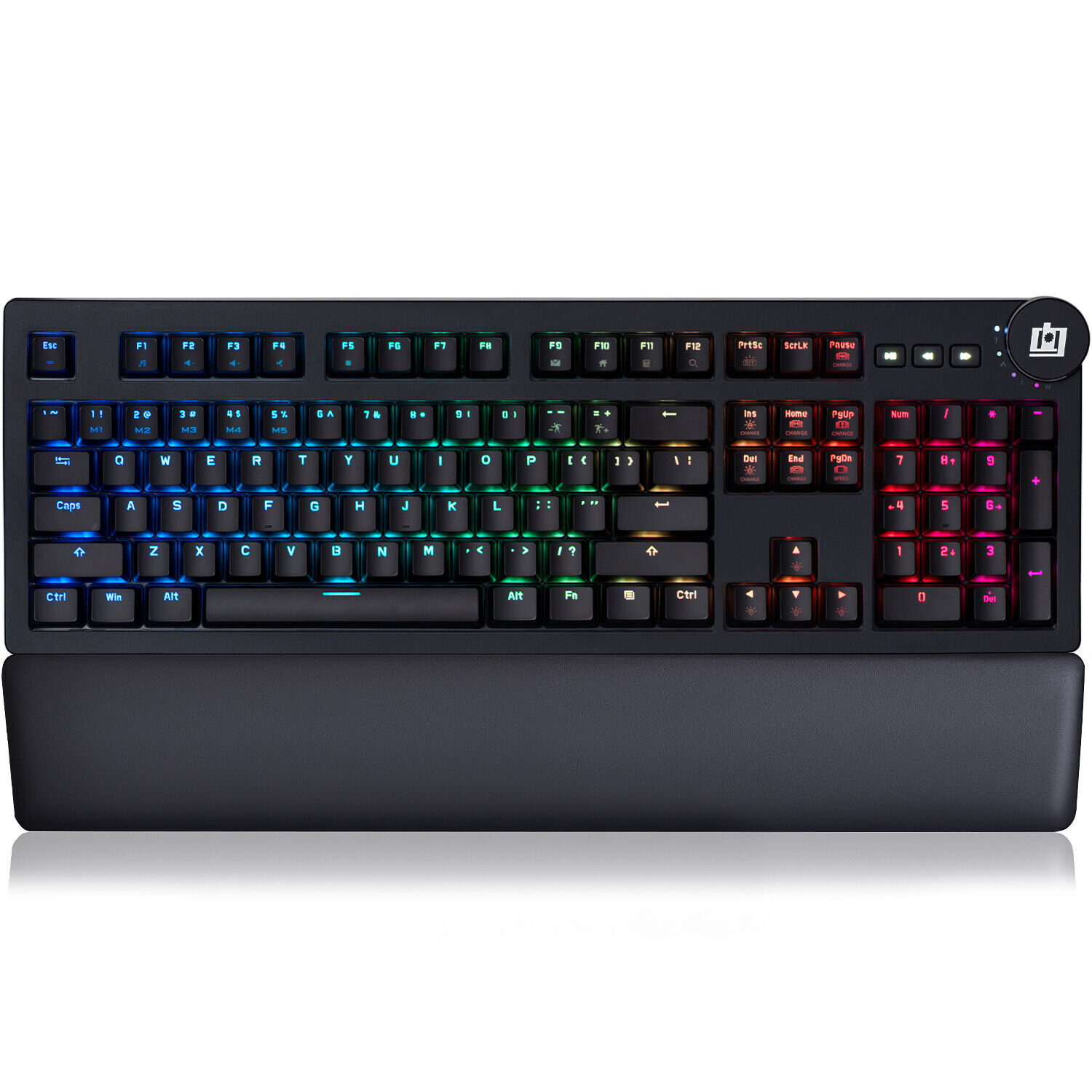 Mechanical Keyboard Cherry MX Red Ergonomic Palm Rest Custom RGB Backlit