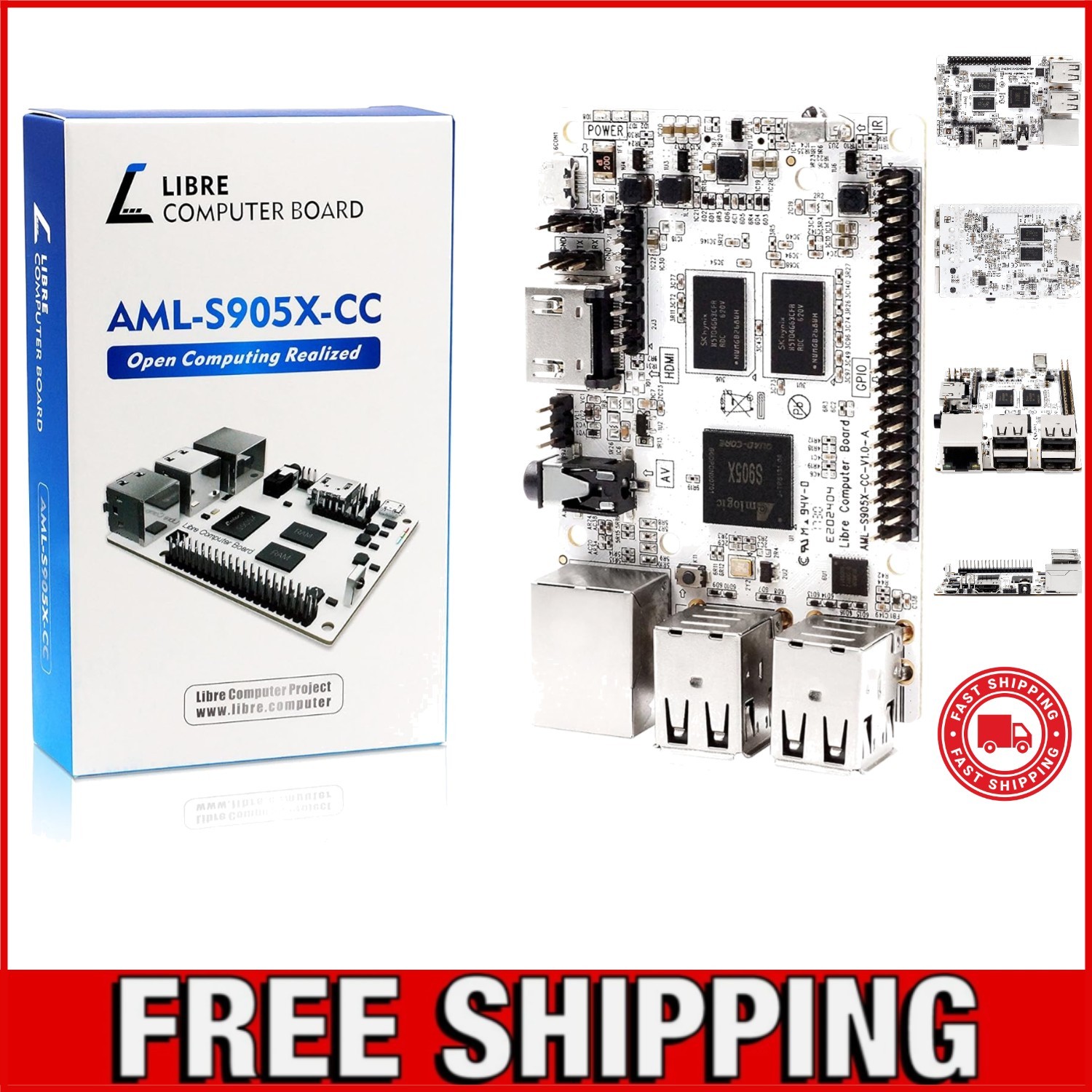 Compact 4K Mini Computer: Libre AML-S905X-CC with 2GB RAM for Enhanced Graphics