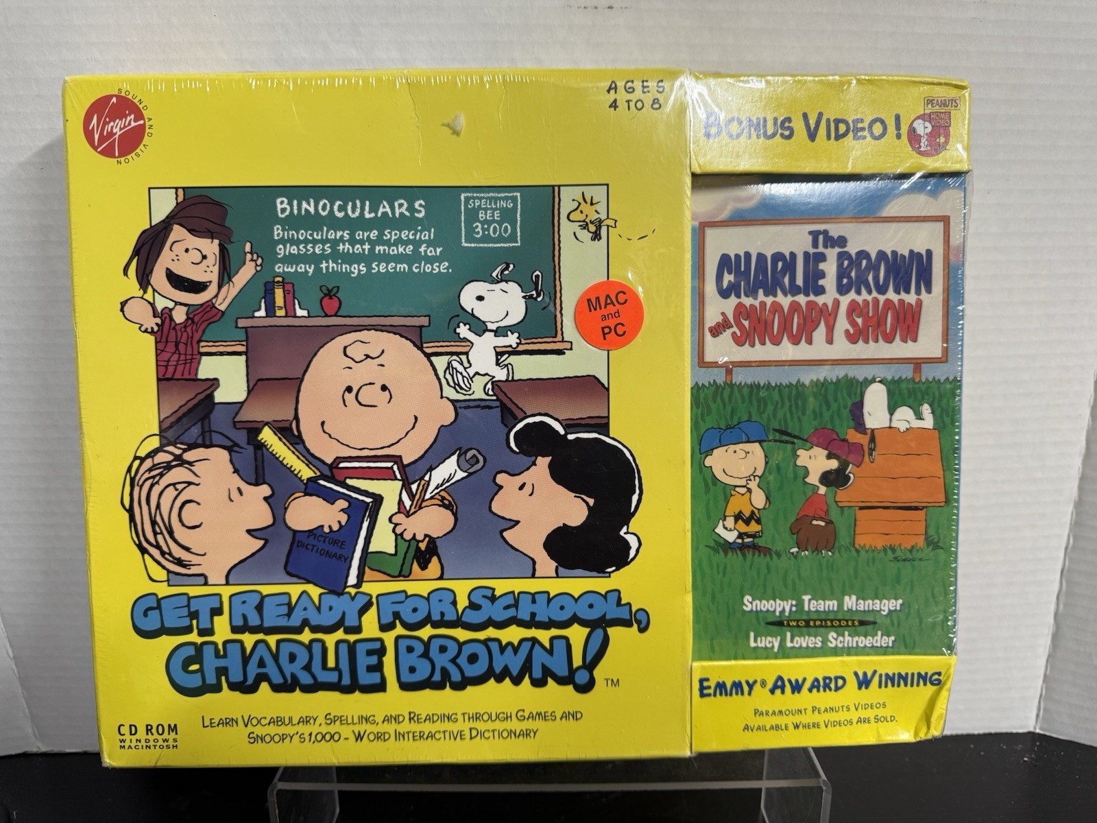 Vintage 1995 Charlie Brown PC CD Rom & Bonus Video For Mac And PC New Sealed