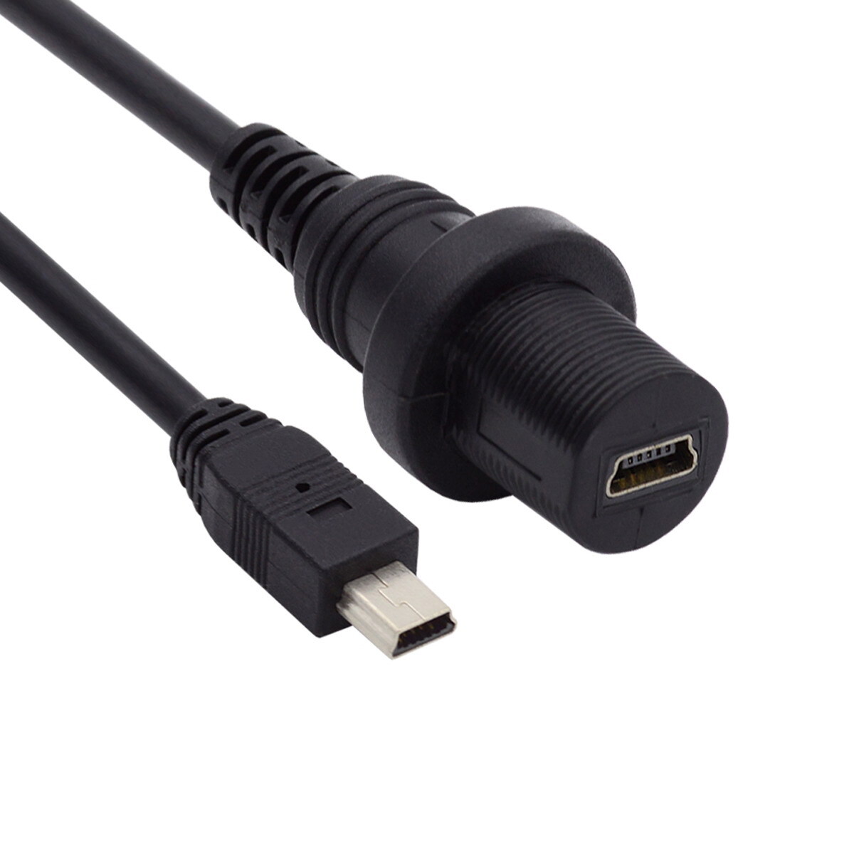 CABLECY Waterproof Dustproof 480Mbps Mini USB2.0 5Pin Male to Female Extension