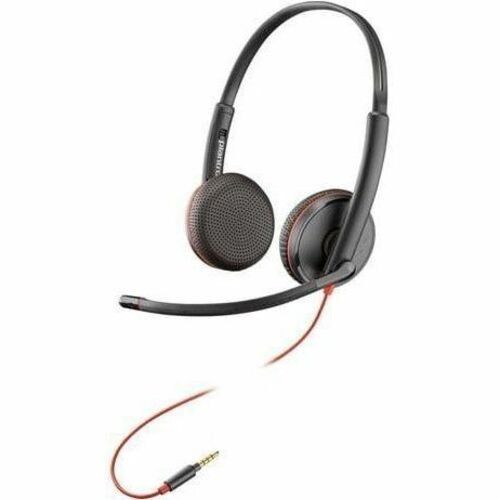 Poly Blackwire C3225 Binaural On-Ear Wired Headset Black 7S4M7AA