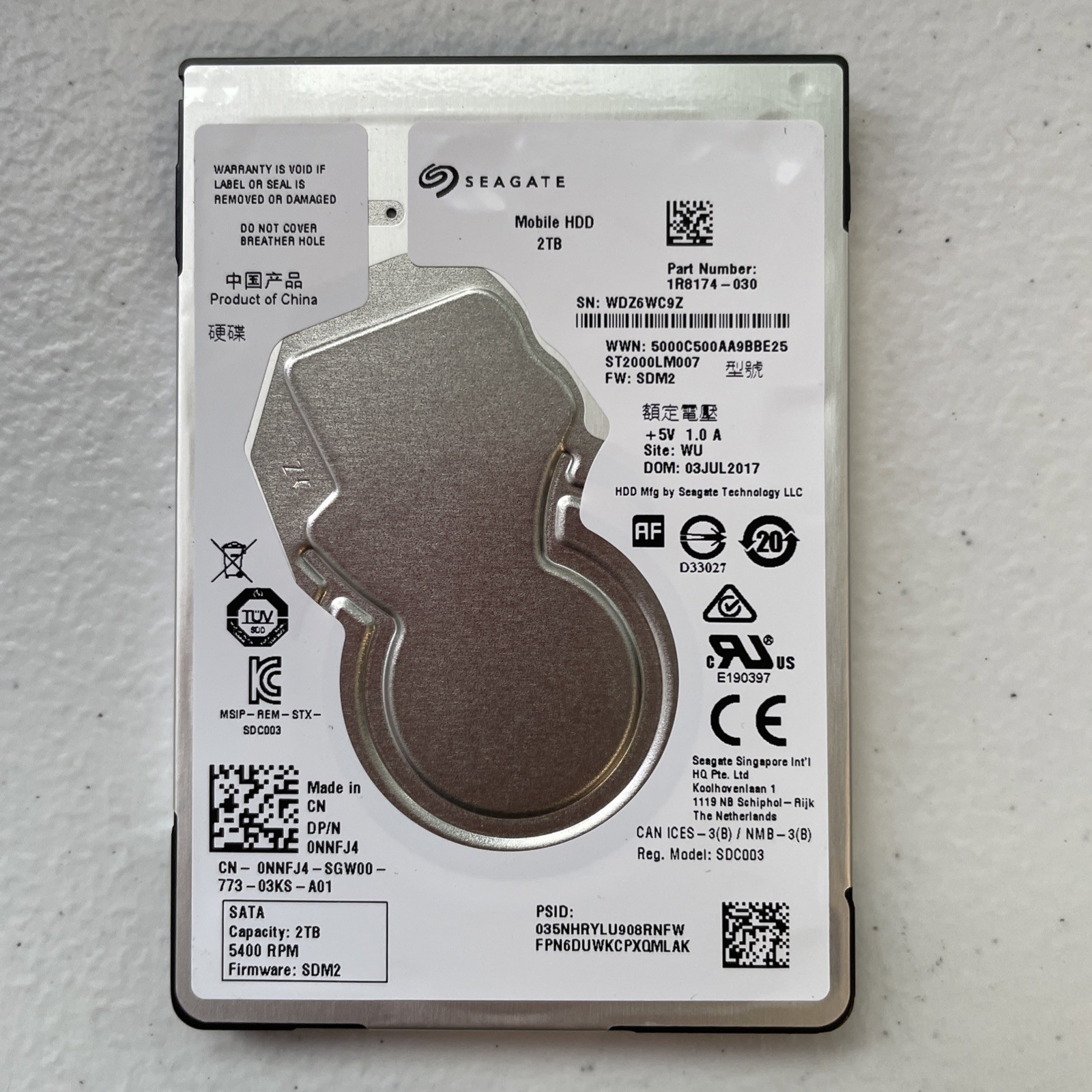 Seagate Mobile HDD 2TB 2.5" SATA III Internal Laptop - Crystal Disk # 2