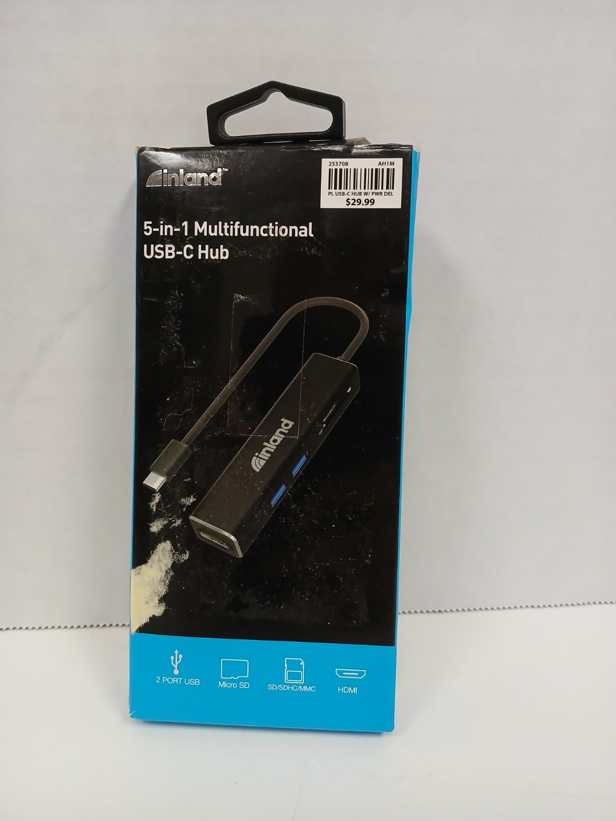 Inland 5-in-1 Multifunctional USB-C Hub Black