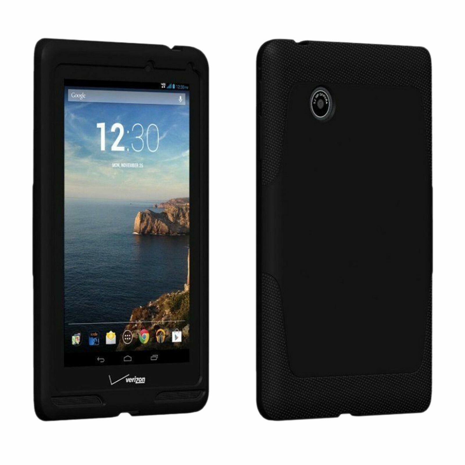 Verizon Rugged Silicone Impact Absorbing Protection Case For Ellipsis 7 - Black