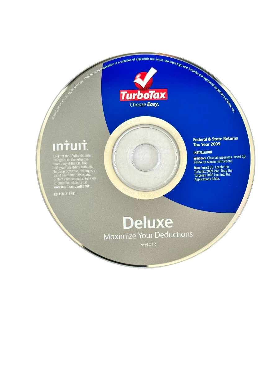 TurboTax Deluxe Federal & State Returns Tax Year 2009 for Windows & MAC