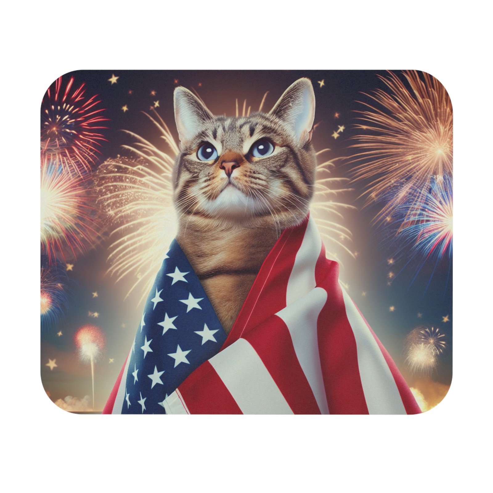 Patriotic Cat Mouse Pad,reworks Design, Cute Design, Great Gift, Office Decor