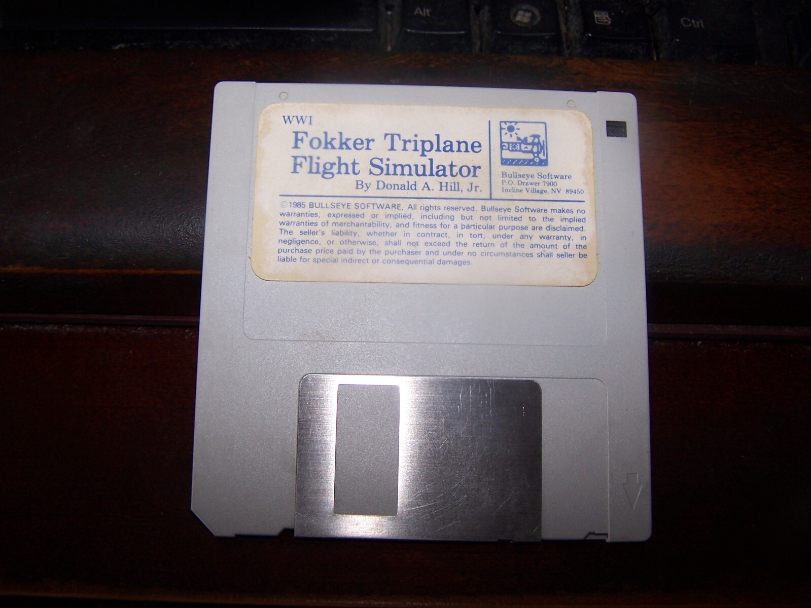 Fokker Triplane FLIGHT SIMULATOR Bullseye 1985 Apple MAC Airplane Computer Game