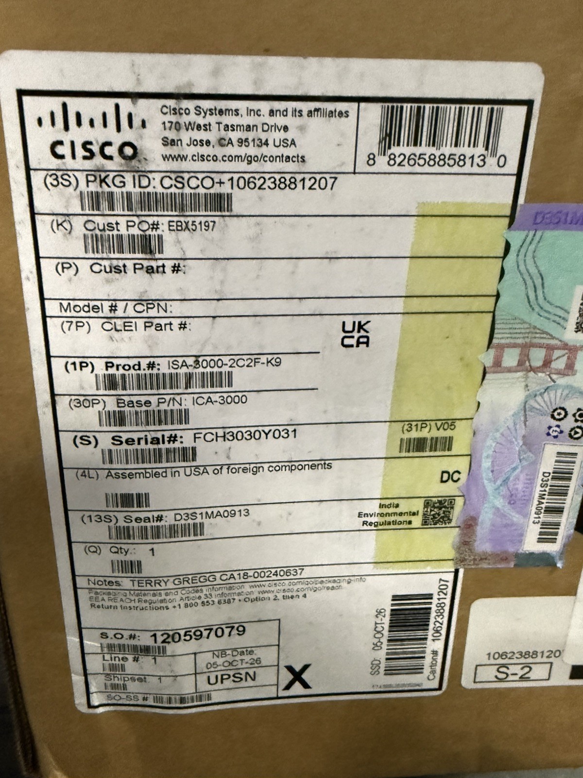 Cisco ISA-3000-2C2F-K9 Industrial Security Appliance / Firewall,NEW OPEN BOX