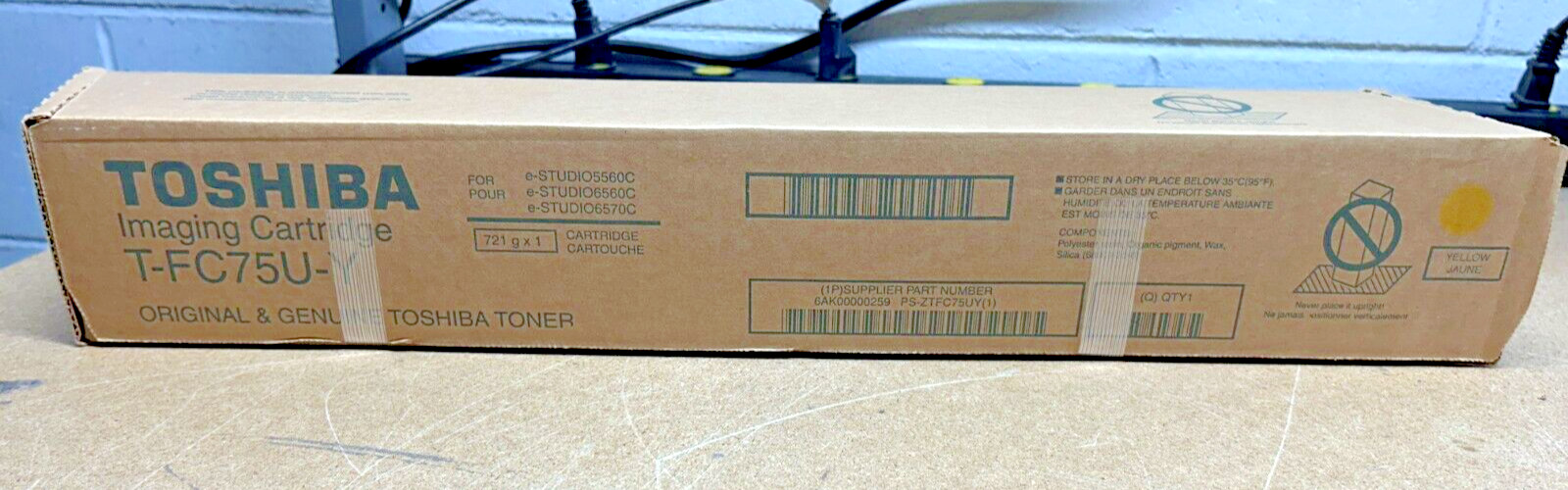 Genuine Toshiba TFC75UY / T-FC75U-Y Yellow Toner for e-studio 5560C/6560C/6570C