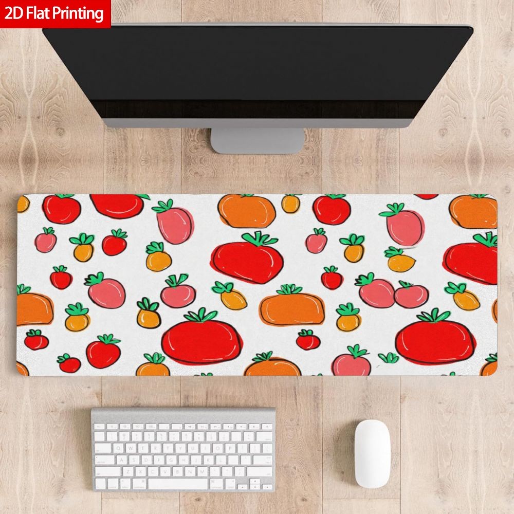 2D Falt Rubber Desk Mat Fruit and Vegetable Pattern Large Desk Mat Office Tabl
