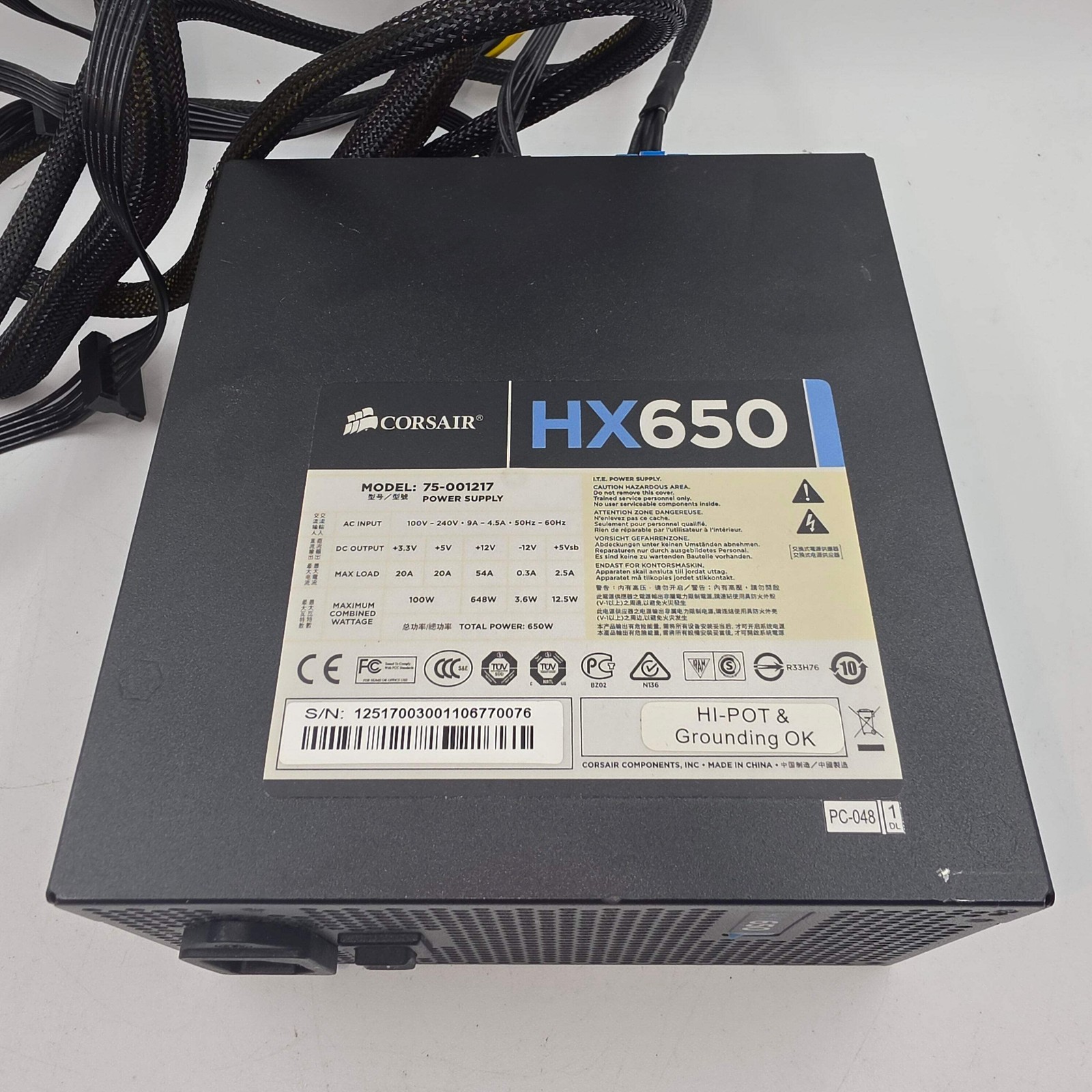 Corsair HX650 80 Plus Bronze 650W Semi Modular Power Supply