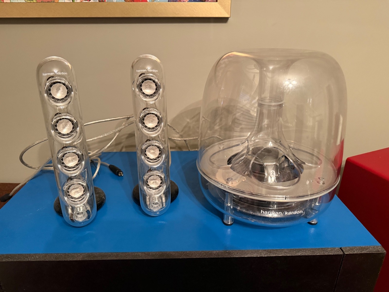 Clear Harman Kardon SoundSticks II Subwoofer + 2 Satellite Speakers TESTED 3.5mm