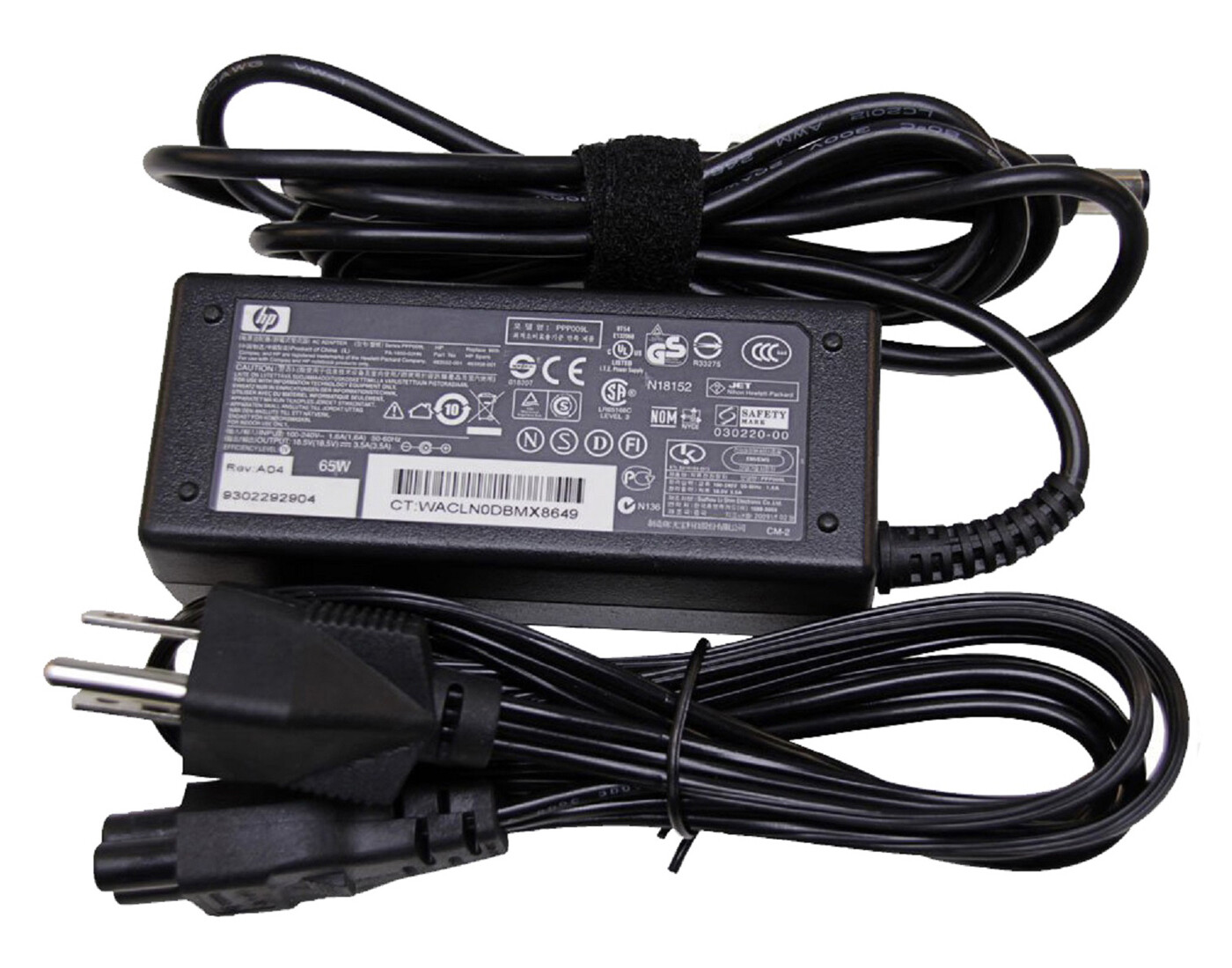 Genuine HP 18.5V 3.5A 65W AC Adapter For HP Notebook PC: G71-449WM, WA606UA#ABA