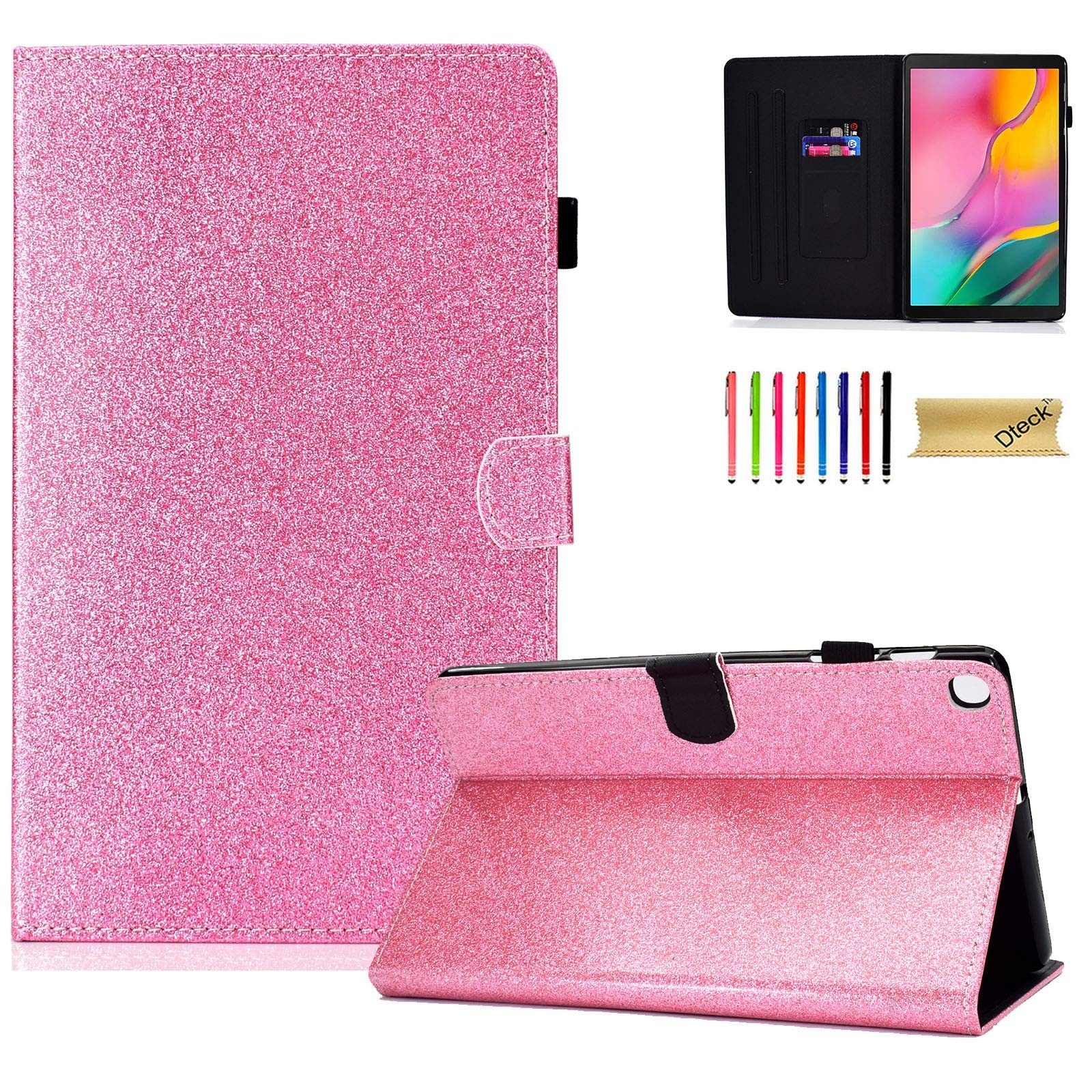 Dteck Galaxy Tab A 10.1 Case 2019 Tablet SMT510/T515, Glitter Bling Folio Sta...