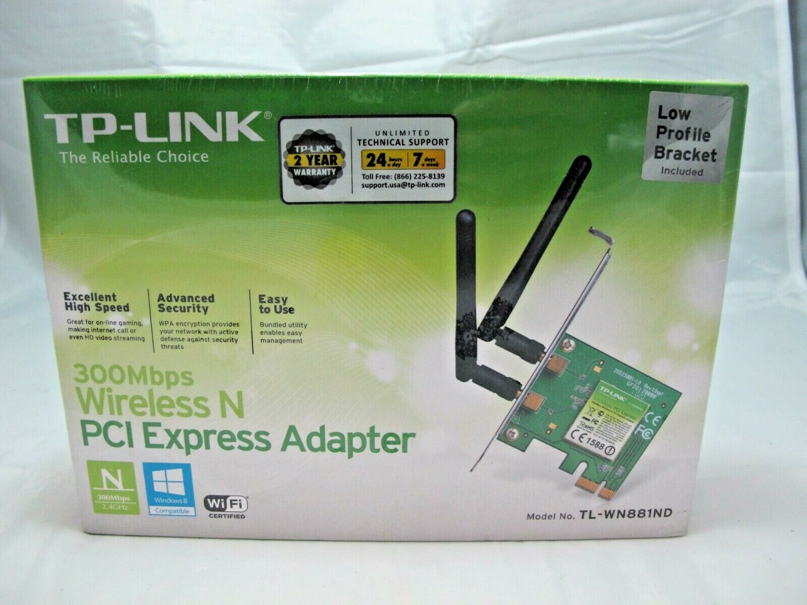 TP-Link TL-WN881ND 300Mbps Wireless N PCI Express Adapter Compatible windows 8