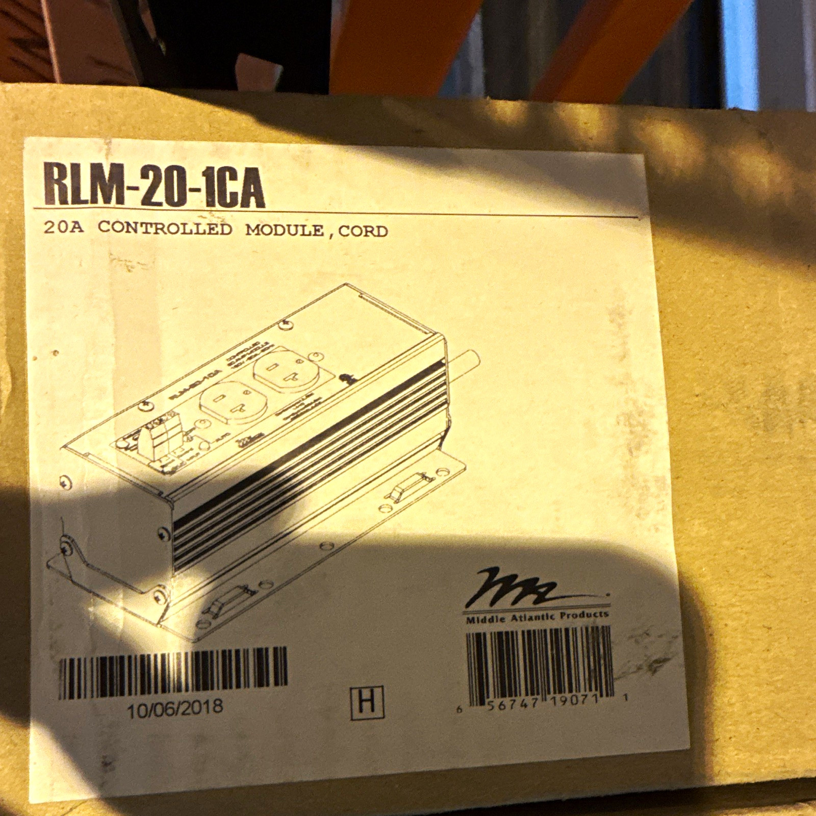 Middle Atlantic Products RLM-20-1CA Controlled Module Cord 20A 2-Outlets