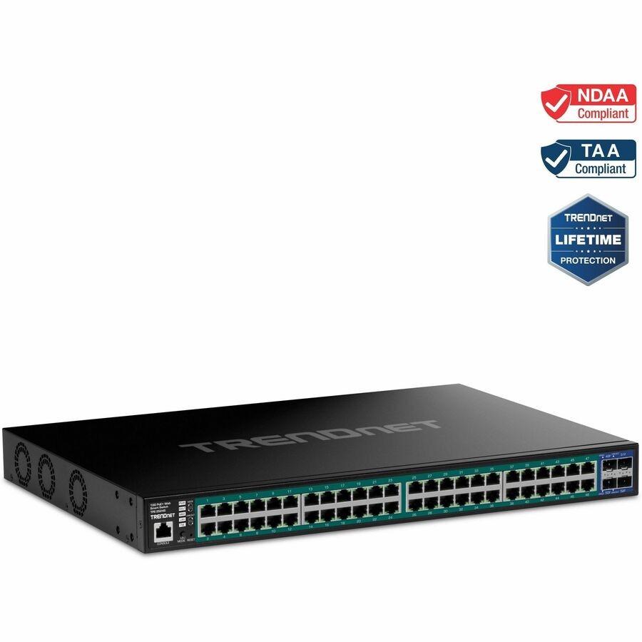 TRENDnet 52-Port Gigabit Web Smart PoE+ Switch with 10G SFP+ Ports TPE3524S