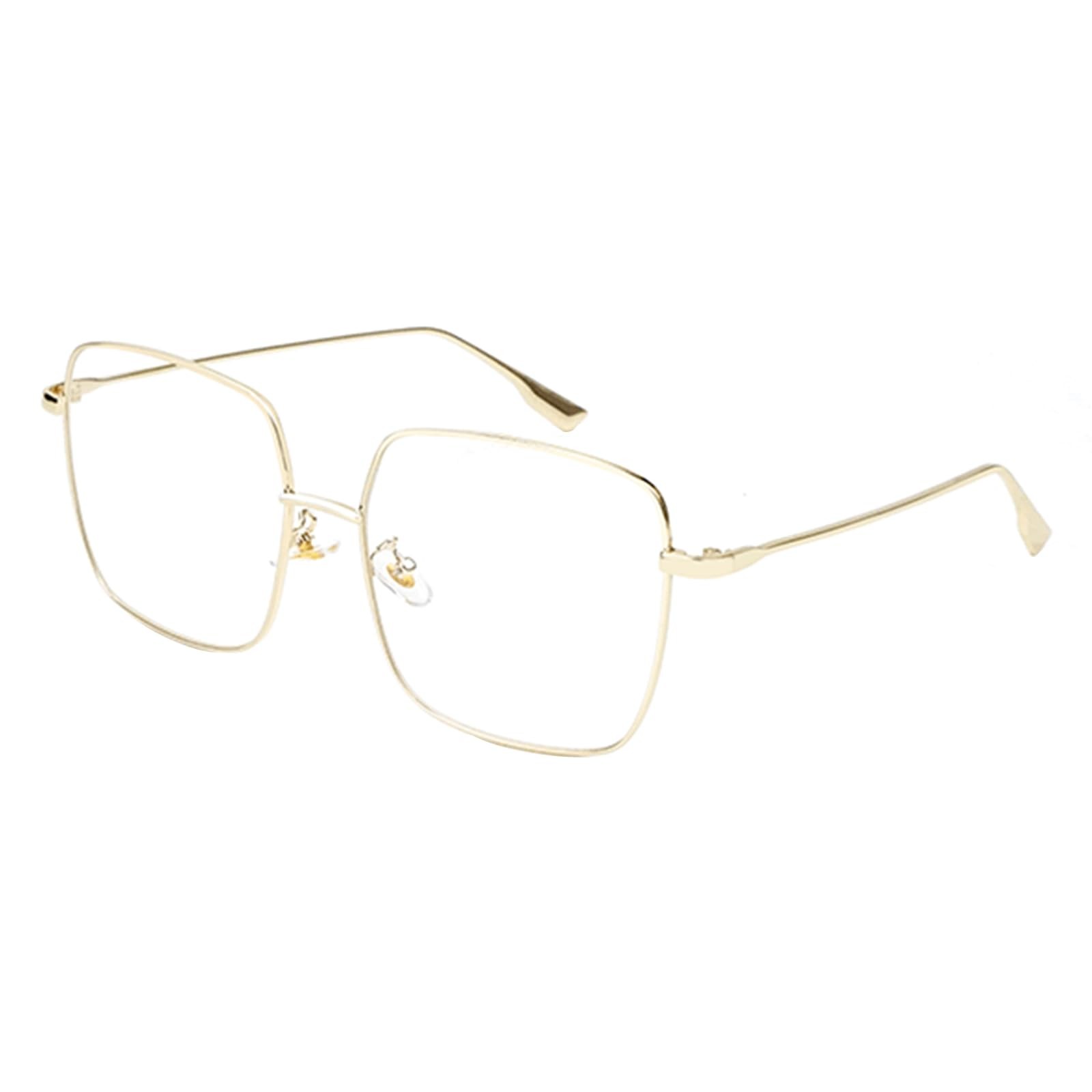 Oversized Blue Light Blocking Glasses for Men Metal Square Frame Computer Gam...