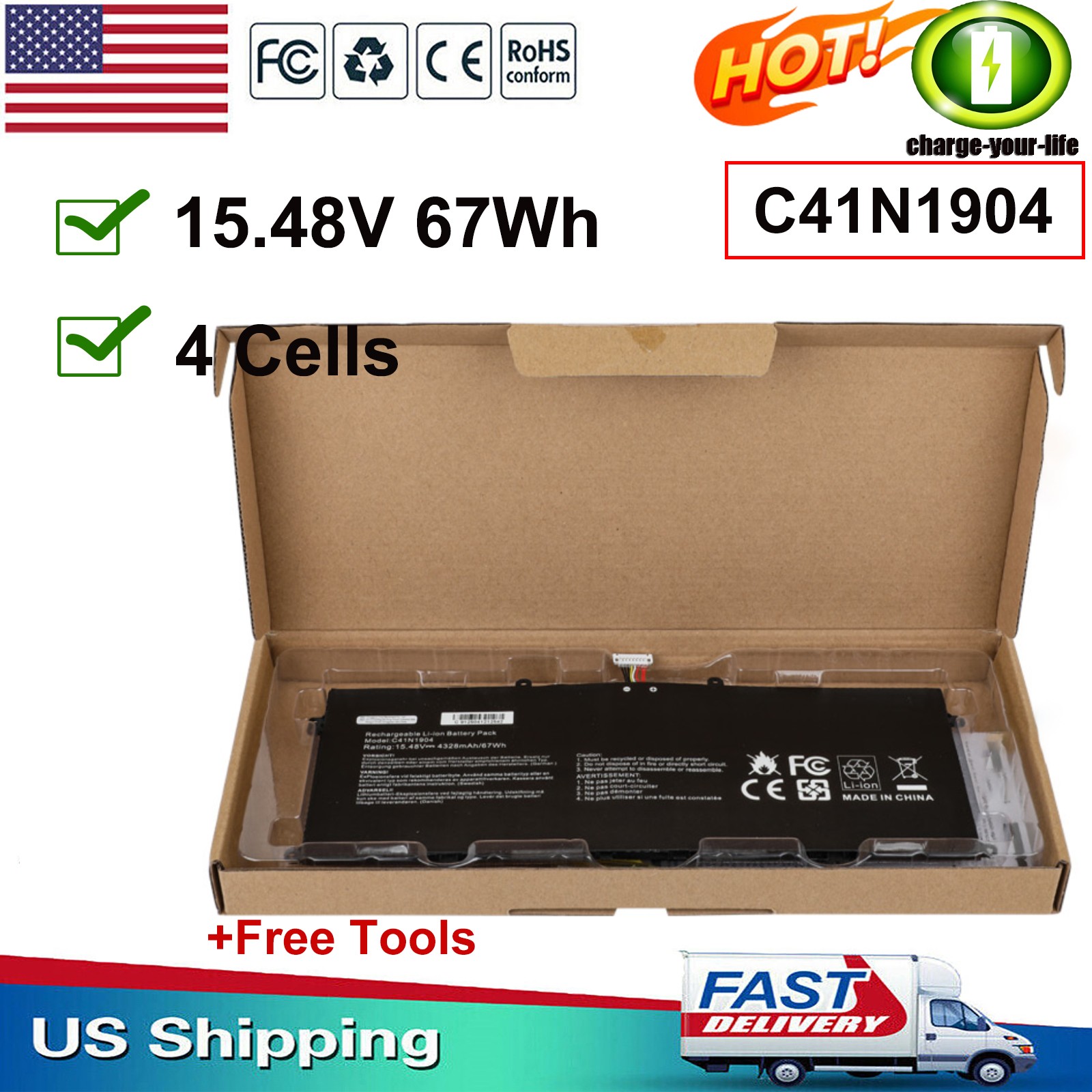 ✅C41N1904 Battery for ASUS ZenBook UX363JA-XB71T S13 UX393EA UX371EA UX325E 67Wh
