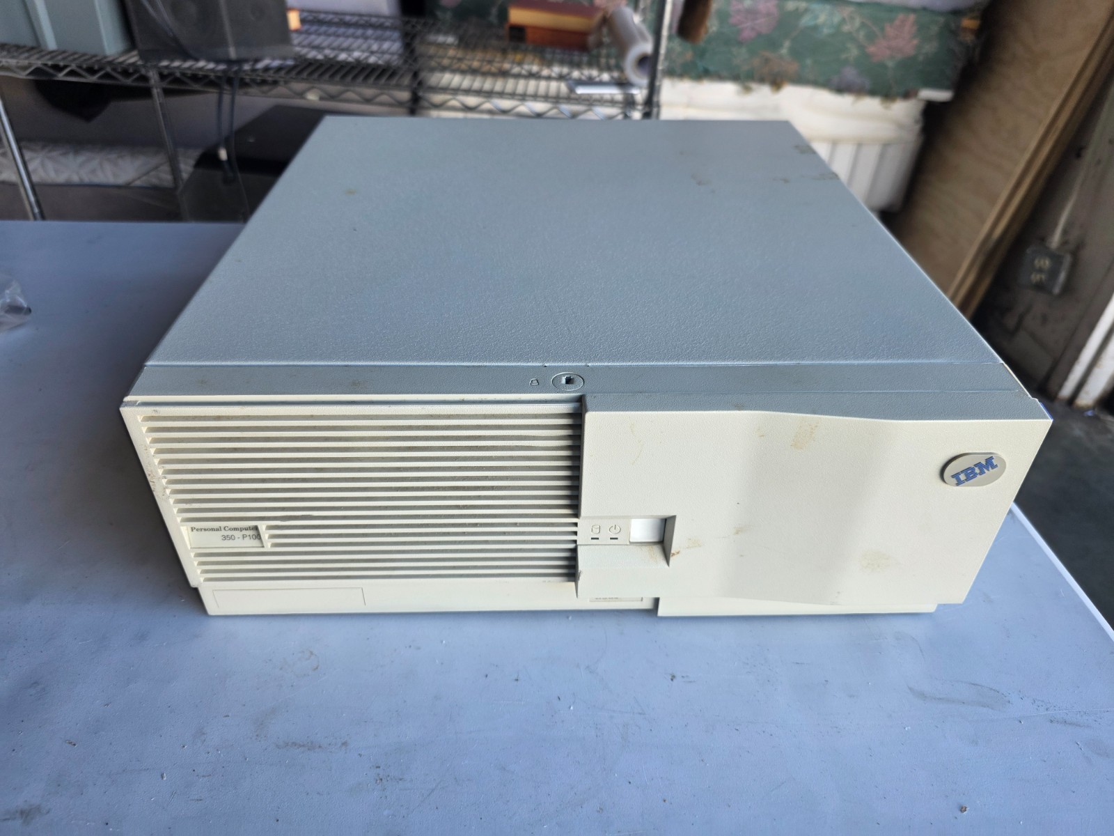 Vintage IBM PC 350-P100 Pentium Desktop Computer Powers On Retro DOS Windows