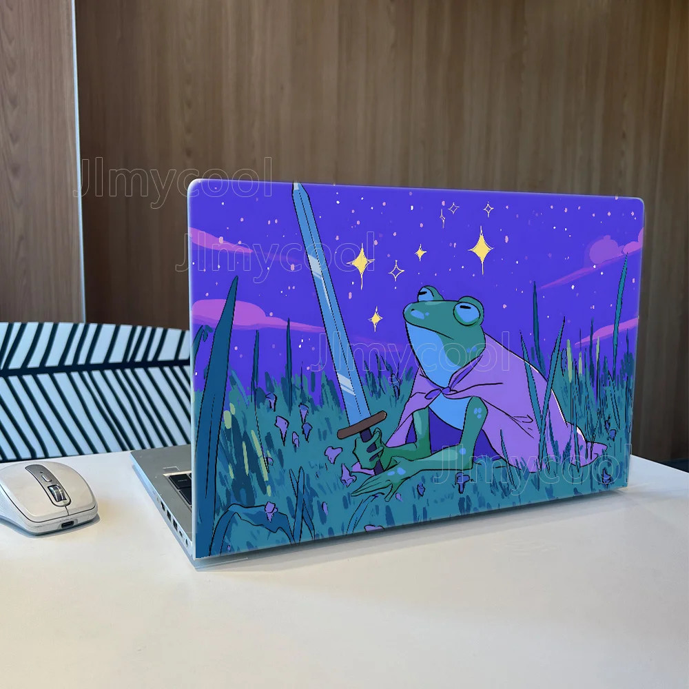 Frog Knight with Sword Under Starry Sky Fantasy Art Removable Laptop Skin