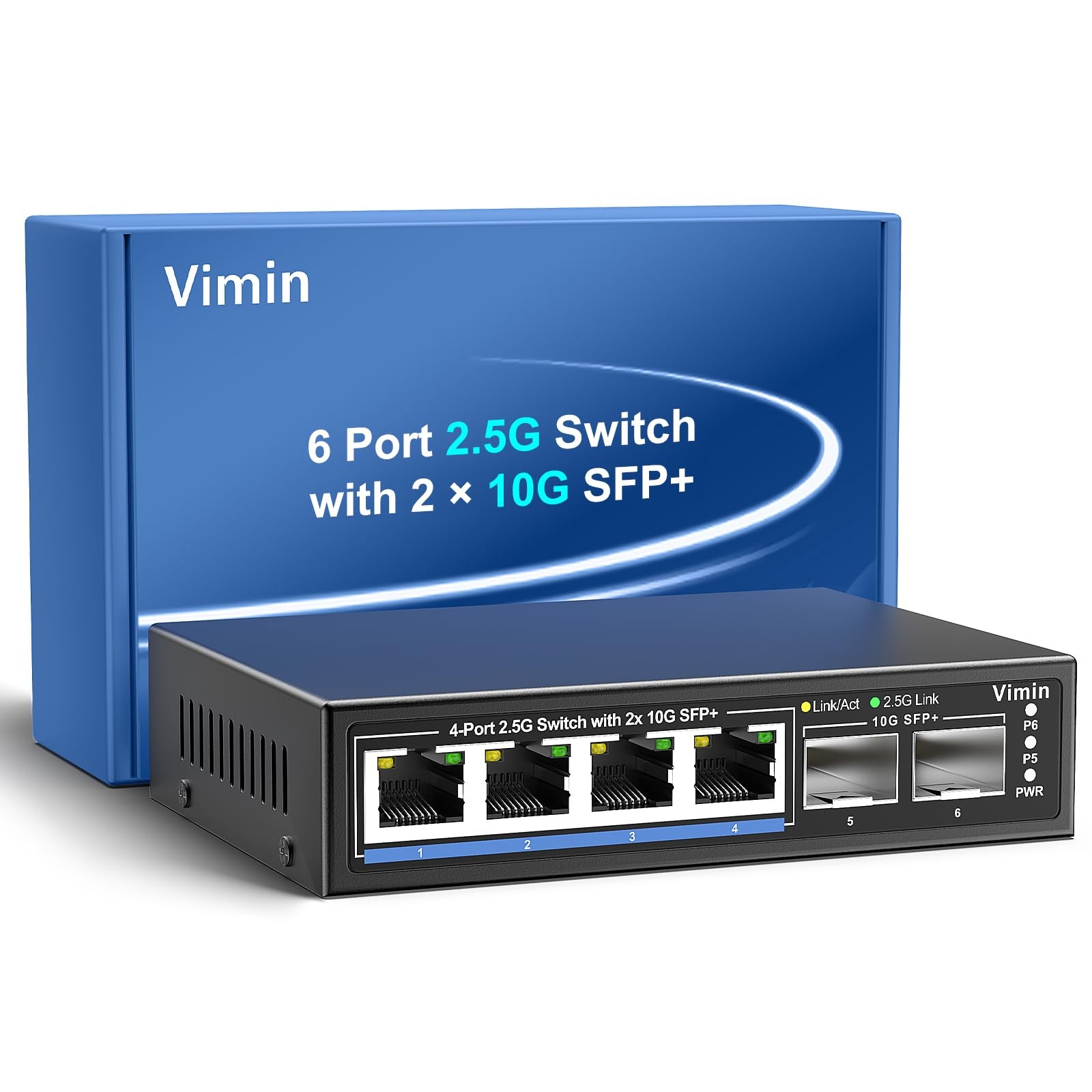 6 Port 2.5G Ethernet Switch Unmanaged Plug & Play Desktop/Wall Mount