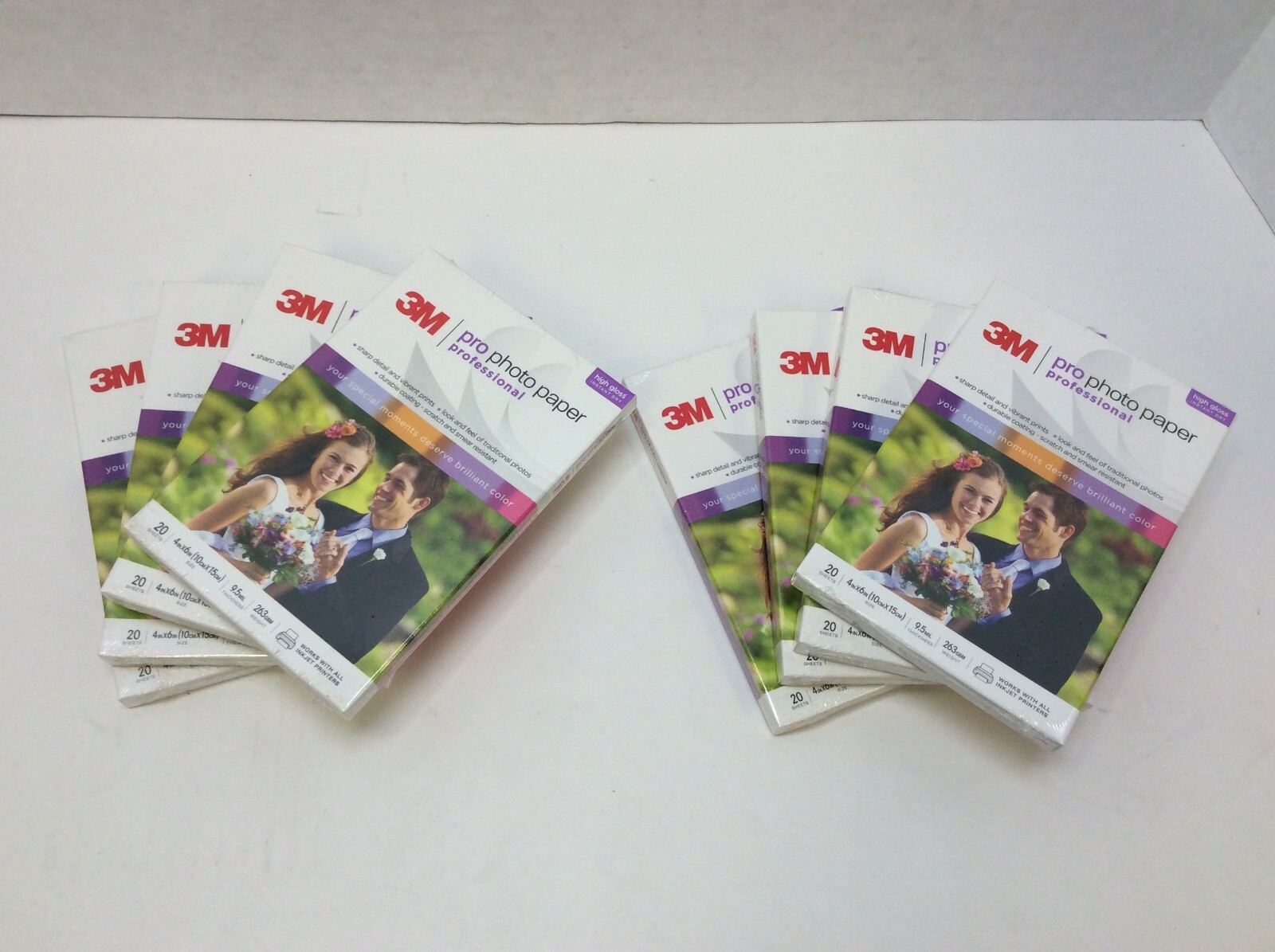 3M Professional Photo Paper 4"x6" 20 Sheets 8 Packs (160 Sheets),  