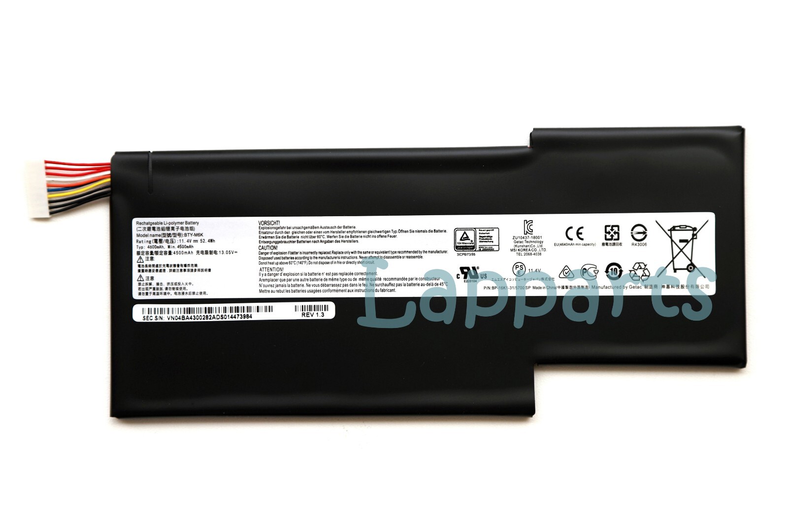New Original BTY-M6K Battery for MSI GF63 8RC 8RD GF65 GF75 GS63VR GS73 MS-16K2