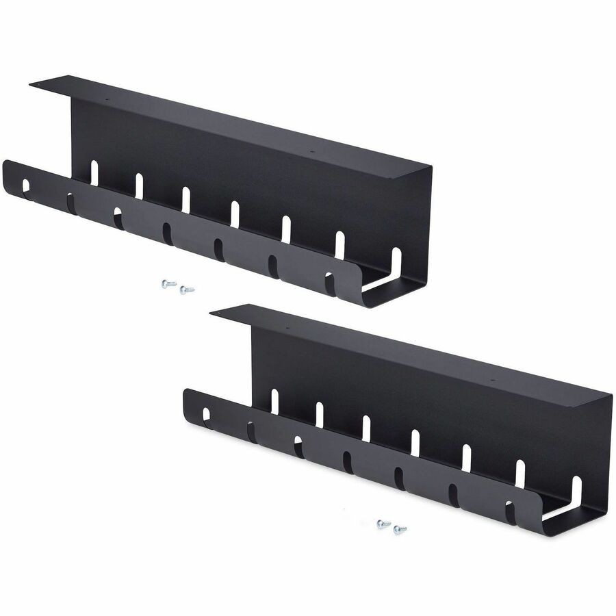 StarTech 2-Pack Under Desk Cable Management Tray 42" long 21" per tray Slotted