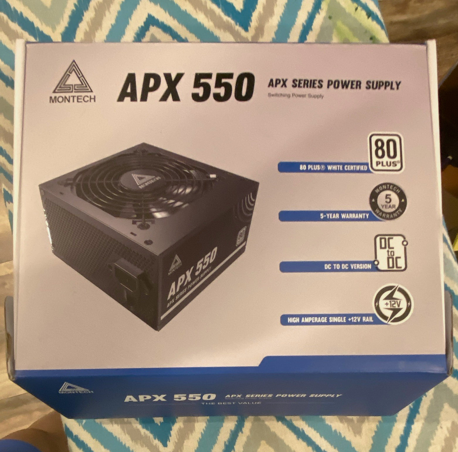 MONTECH APX 550 ATX 550W PSU 80 PLUS White DC-DC 20+4 Pin Black 5Y