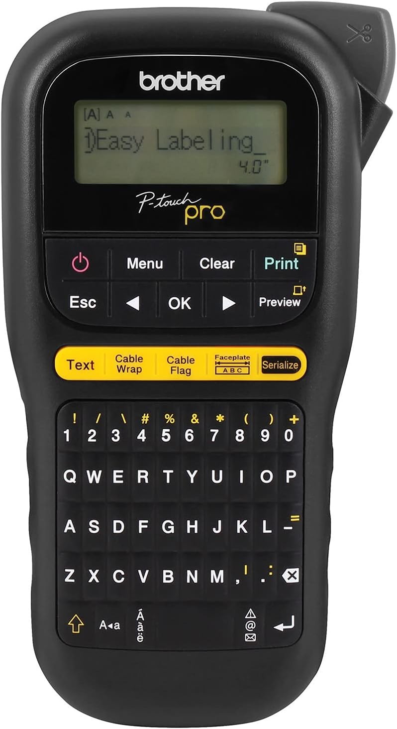 Brother Genuine P-touch PTH111 P-Touch Pro Label 4.3"W x 8.0"D x 2.2'H, Black 