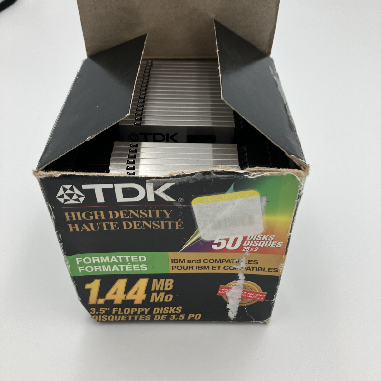 Open Box of 23 TDK High Density 1.44MB 3.5" Floppy Disks Formatted