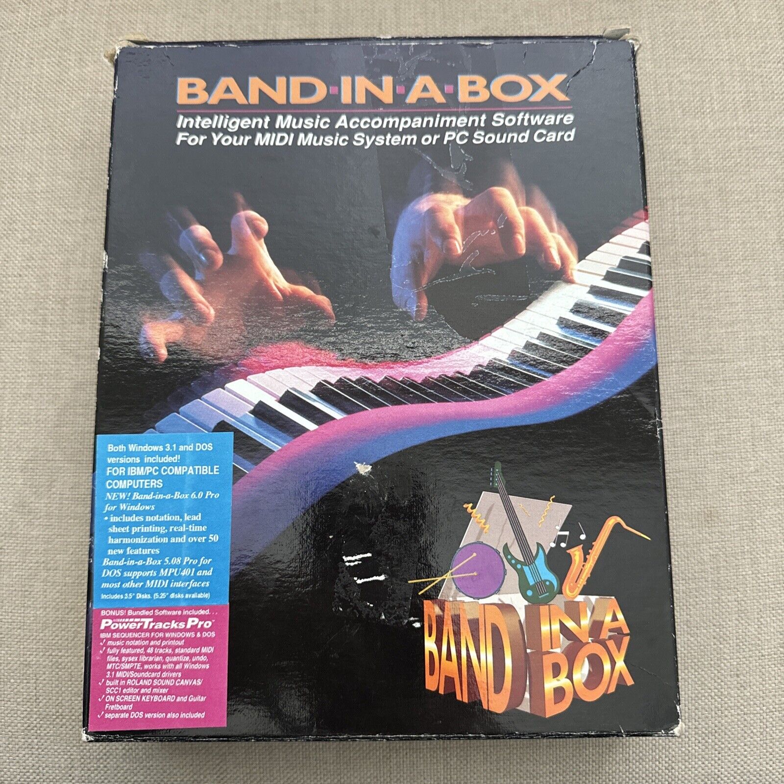 Vintage Band In A Box 6.0 Retail Copy For IBM PC With Power Tracks Pro