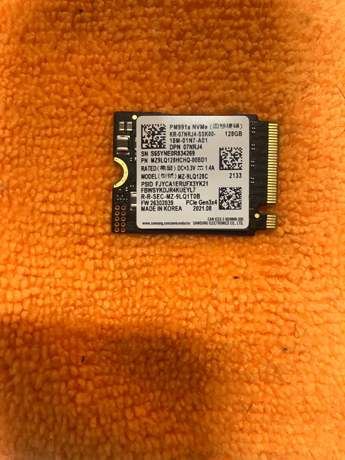 2x Samsung PM991a 128GB M.2 2230 PCIe Gen3 x4 NVMe SSD MZ9LQ128HCHQ-00BD1