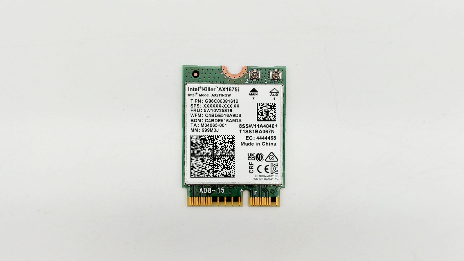MSI Creator Z16P B12UGST-042 Wireless LAN Intel Ax211 Ngwg.nvx S57-08004Y0-I06