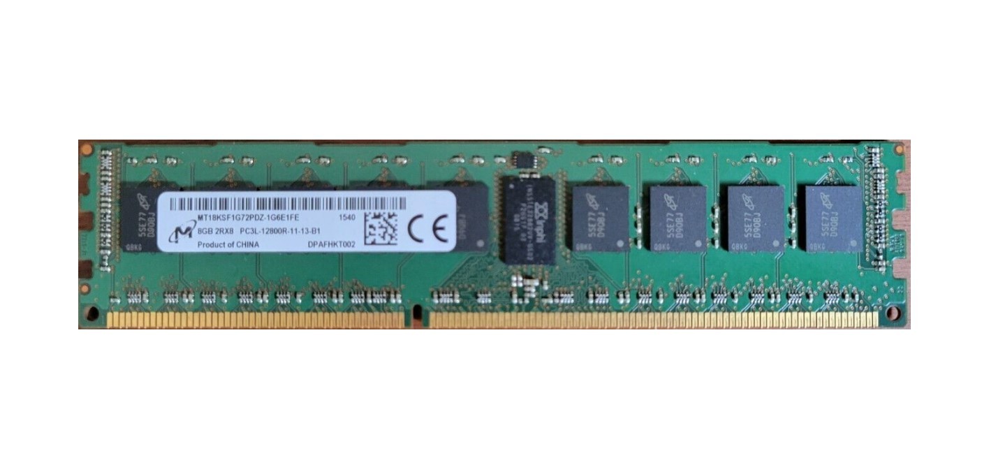 LOT OF 8 Micron MT18KSF1G72PDZ-1G6E1FE 8GB PC3L-12800R DDR3 Used