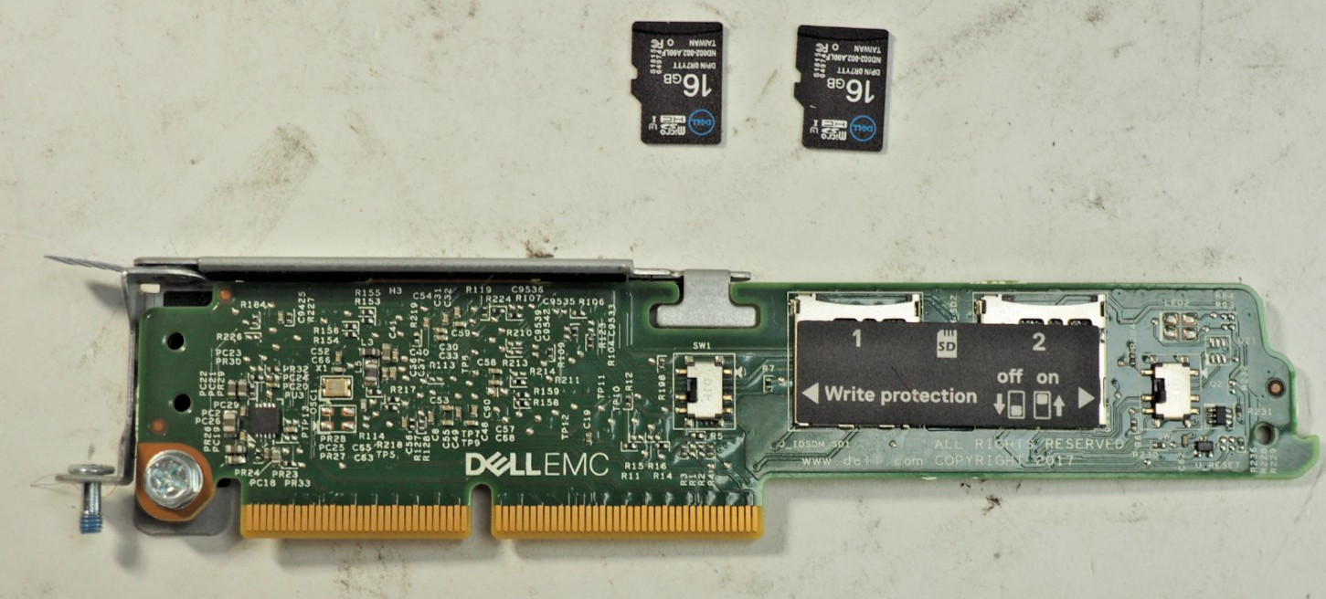 Dell Y9CJ7 PowerEdge M640 FC640 Dual Micro SD Card Riser w/2*16GB Flash R7YTT