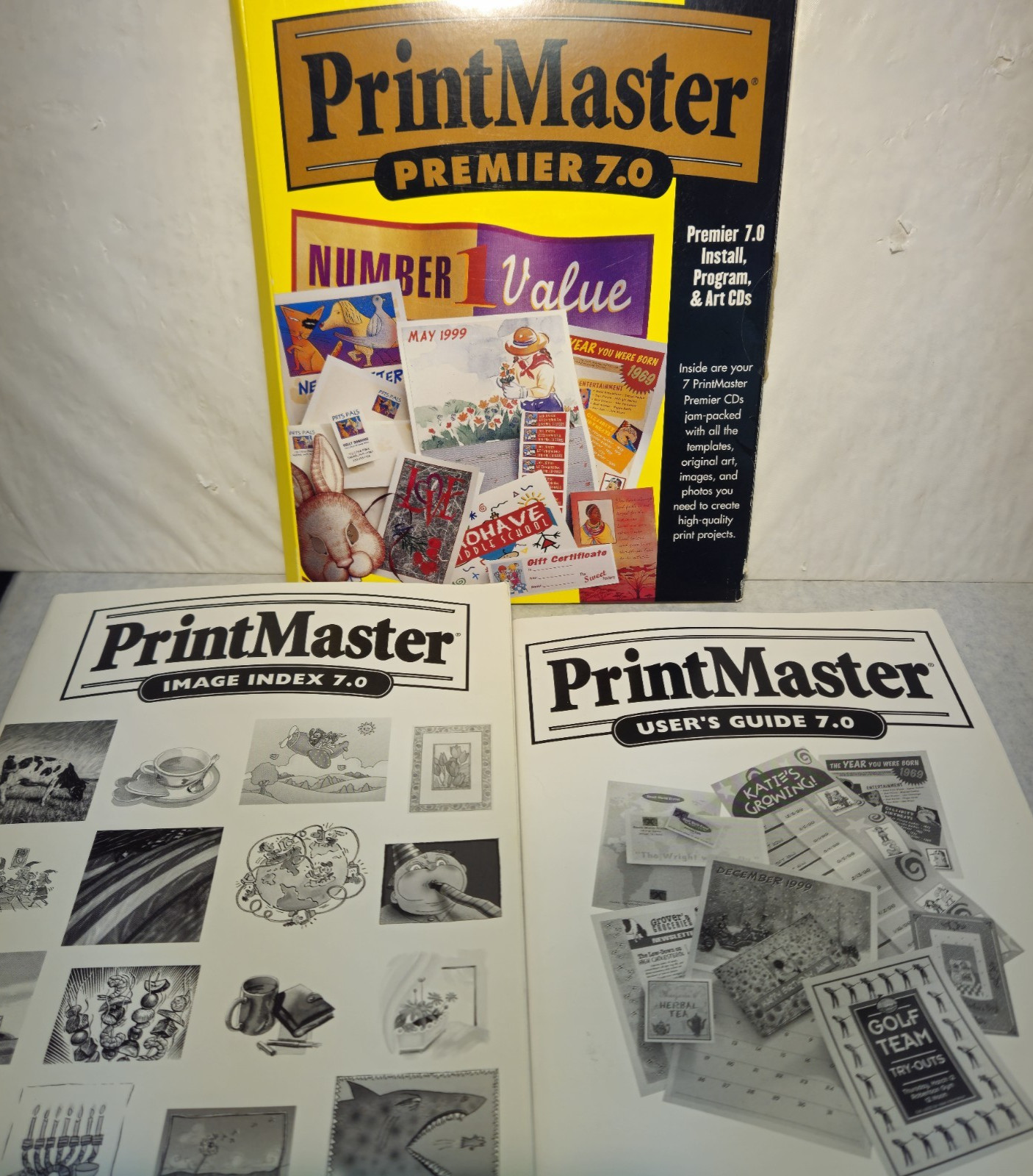 PrintMaster Premier 7.0 • Windows Graphics Desktop Publishing Software • 1998