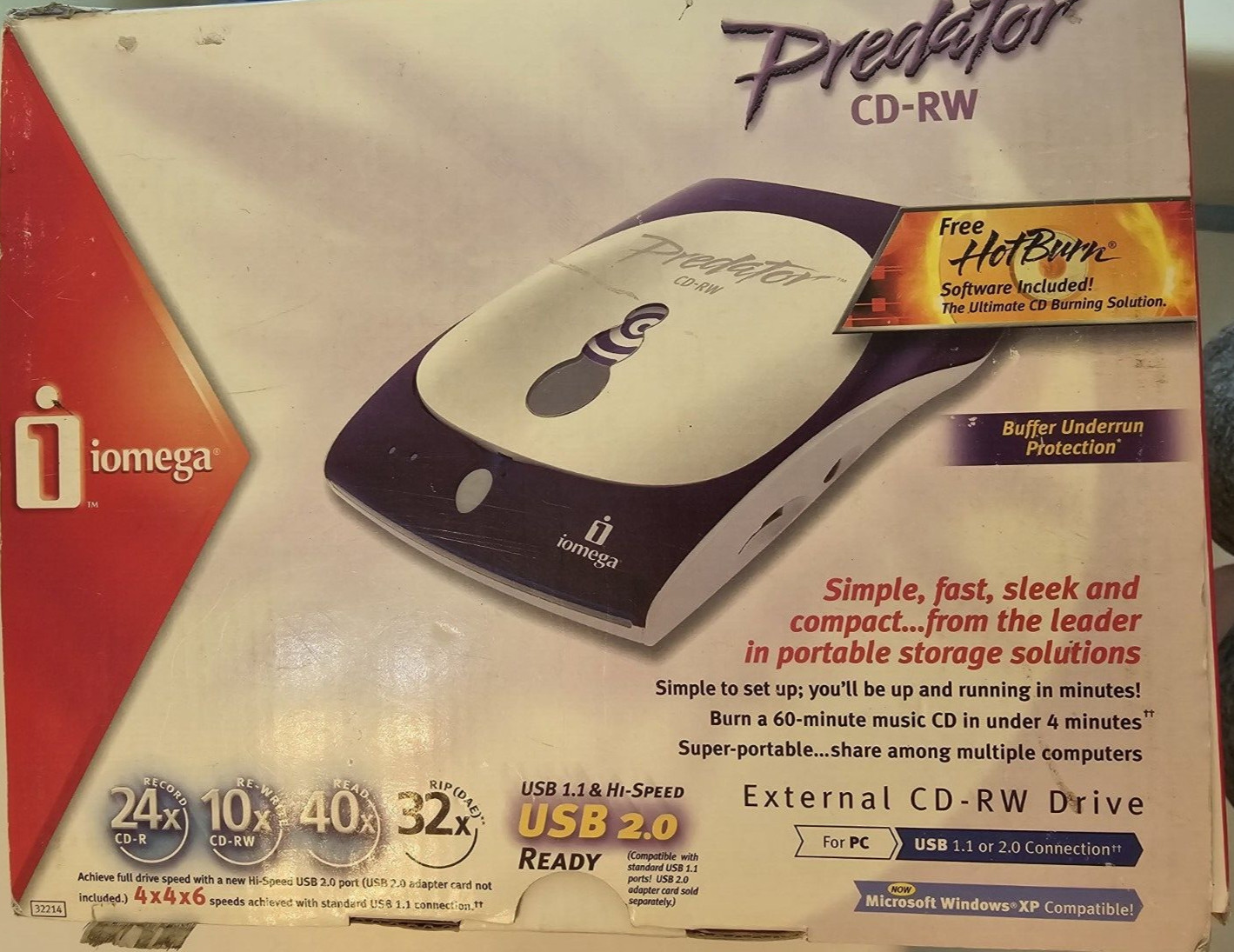 iomega Predator CD-RW Burner Still in Box