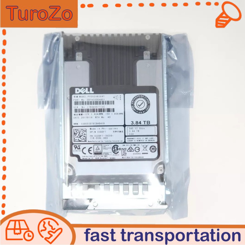 NEW 03DDFT 3DDFT DELL PX05SVB384Y 3.84TB 2.5" SAS 12G MU SSD Solid State Drive