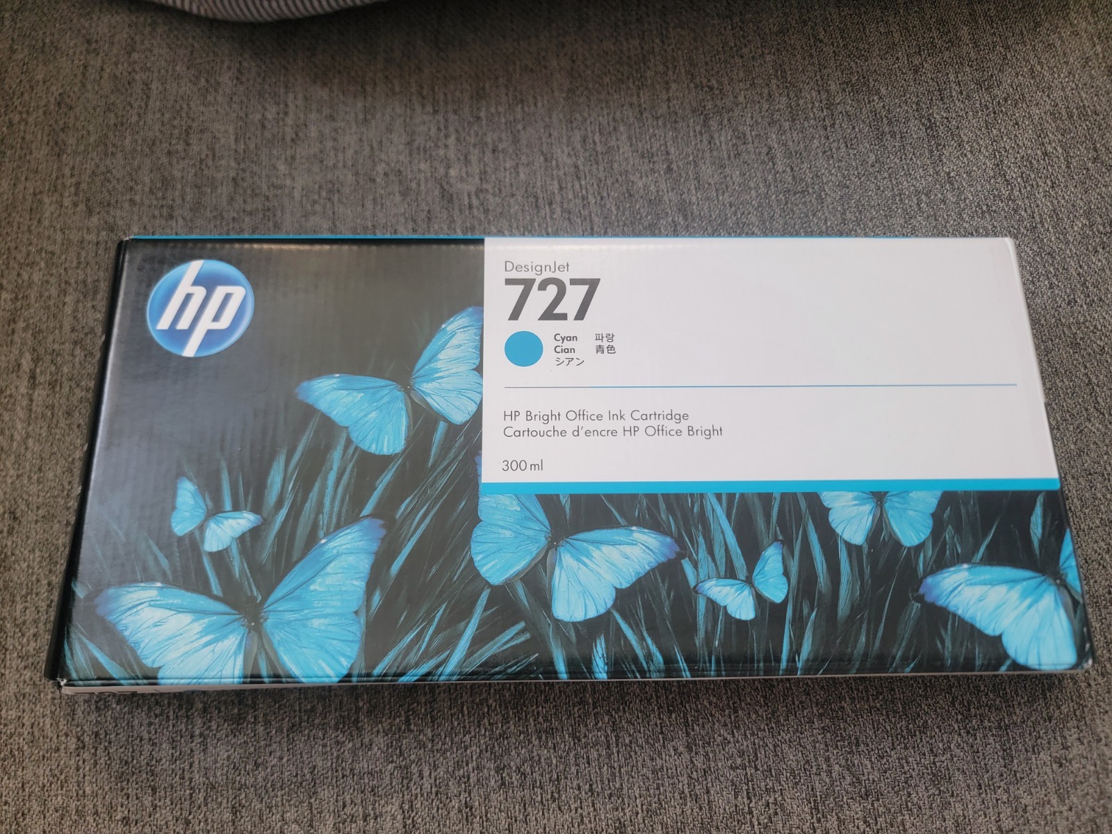 HP DesignJet 727 Cyan Ink Cartridge 300ml Genuine/Original F9J76A