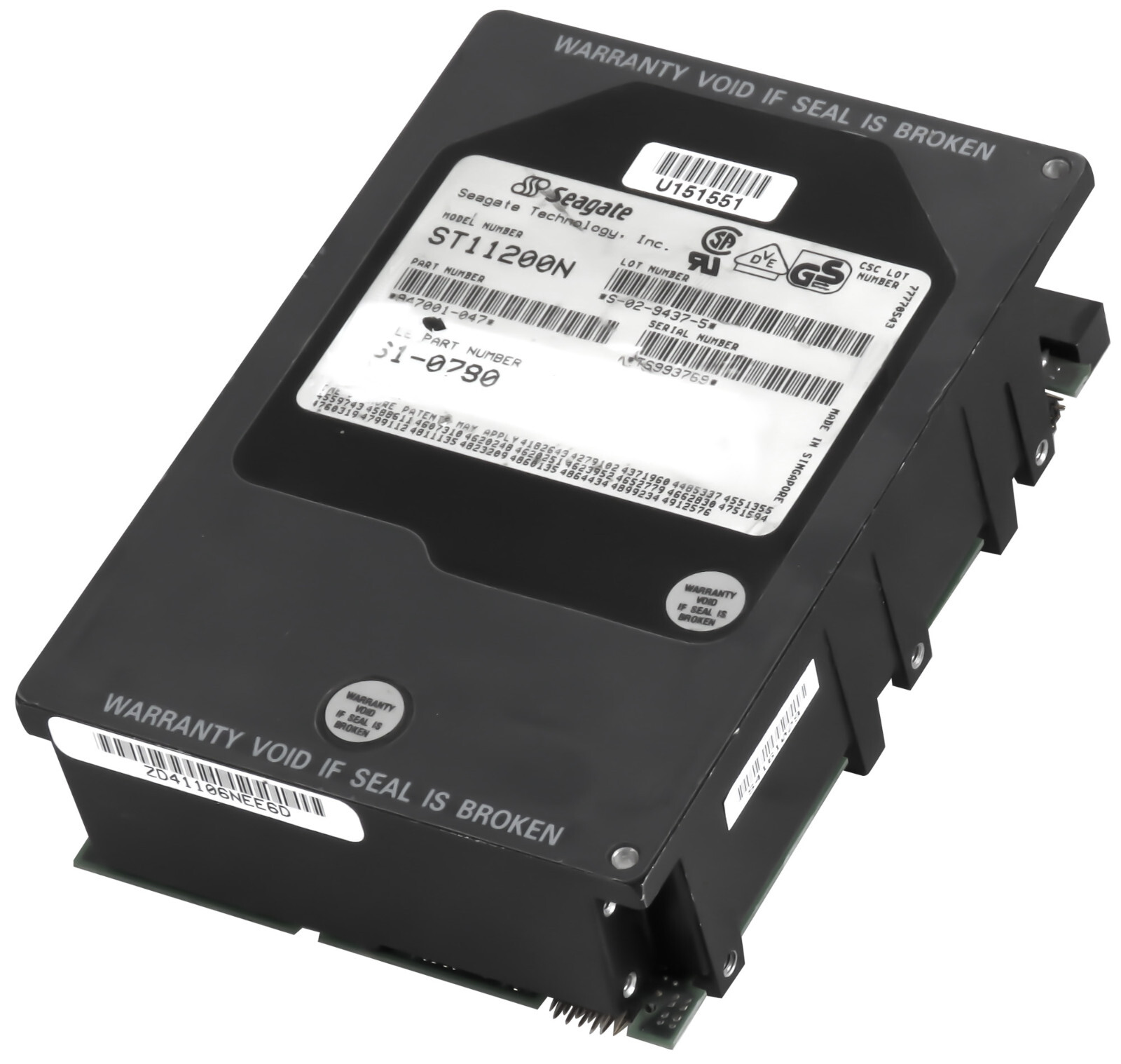 HARD DRIVE SEAGATE ST11200N 1.05GB 5.4K SCSI 50-PIN 3.5'' HH