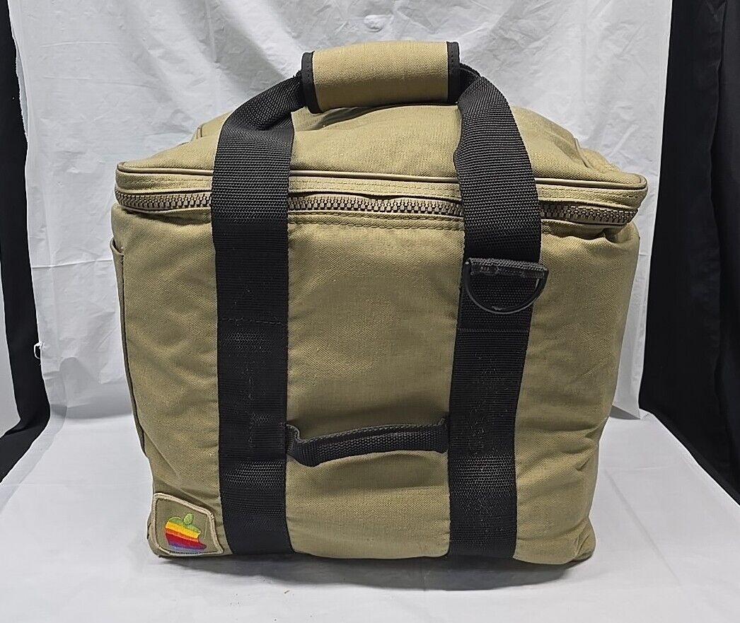 APPLE Vintage 1980s Macintosh Computer Travel Bag Tote Carry Case With Rainbow 